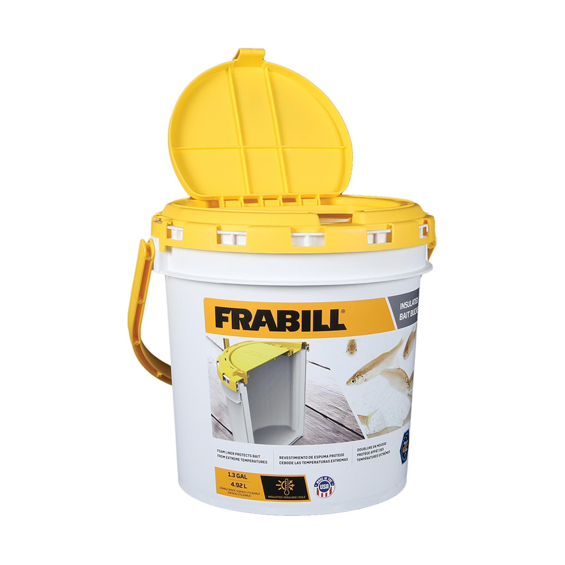Frabill Insulated Bait Bucket w/built-in Aerator – Natural Sports - The  Fishing Store